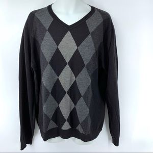 Apt. 9 men's black/gray argyle sweater, XXL